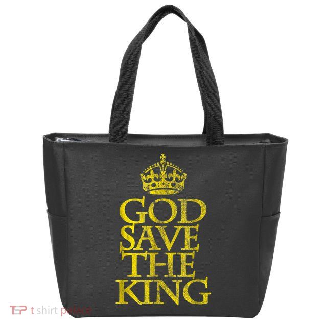 God Save The King King Charles III Apparel Zip Tote Bag