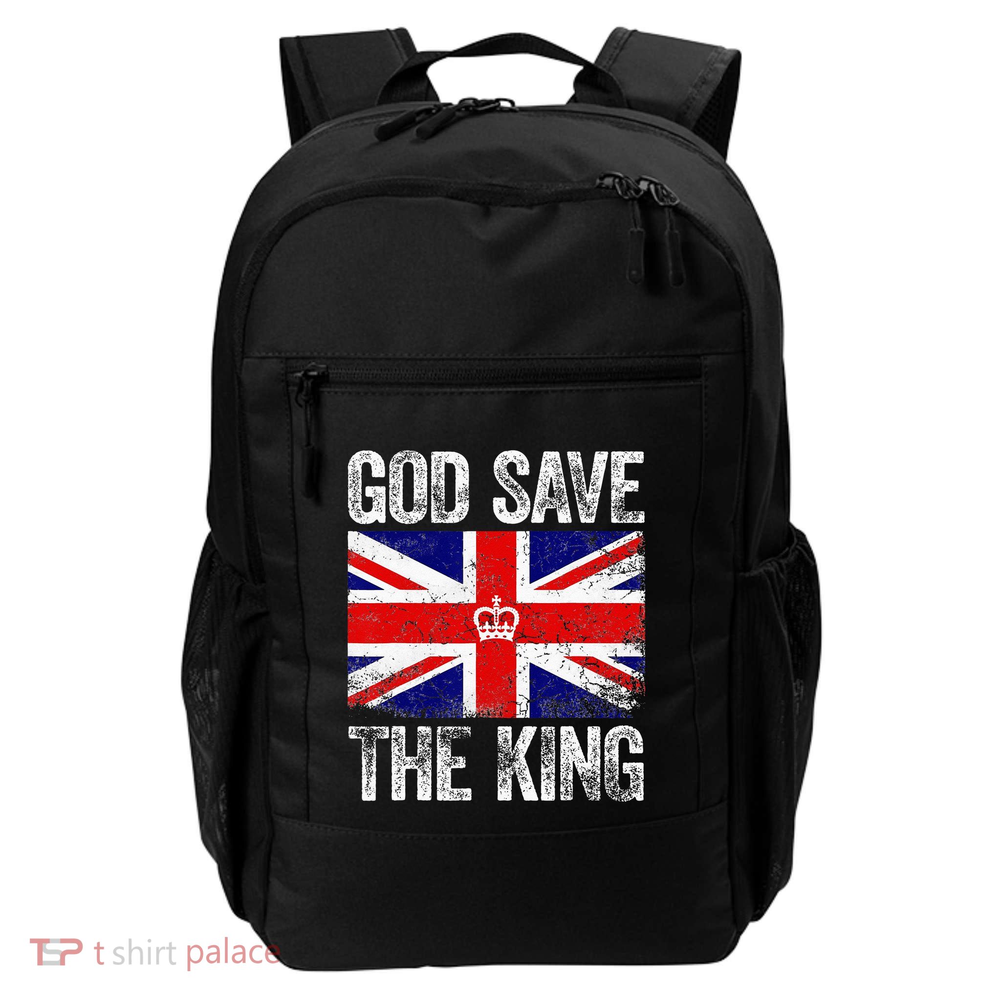 God Save The King Charles III Tee UK Flag Top King Charles Backpack