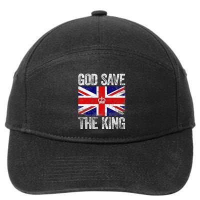 God Save The King Charles III Tee UK Flag Top King Charles 7-Panel Snapback Hat