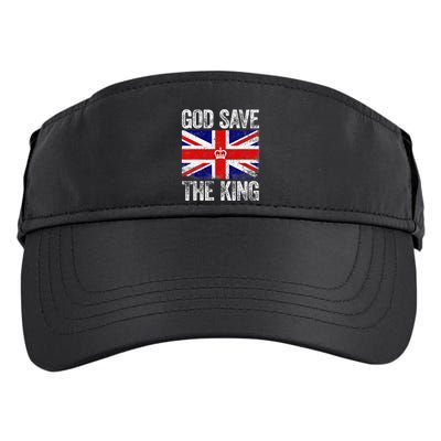 God Save The King Charles III Tee UK Flag Top King Charles Adult Drive Performance Visor