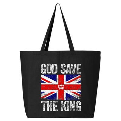 God Save The King Charles III Tee UK Flag Top King Charles 25L Jumbo Tote