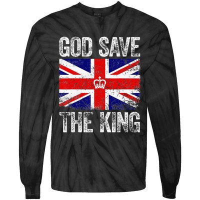 God Save The King Charles III Tee UK Flag Top King Charles Tie-Dye Long Sleeve Shirt