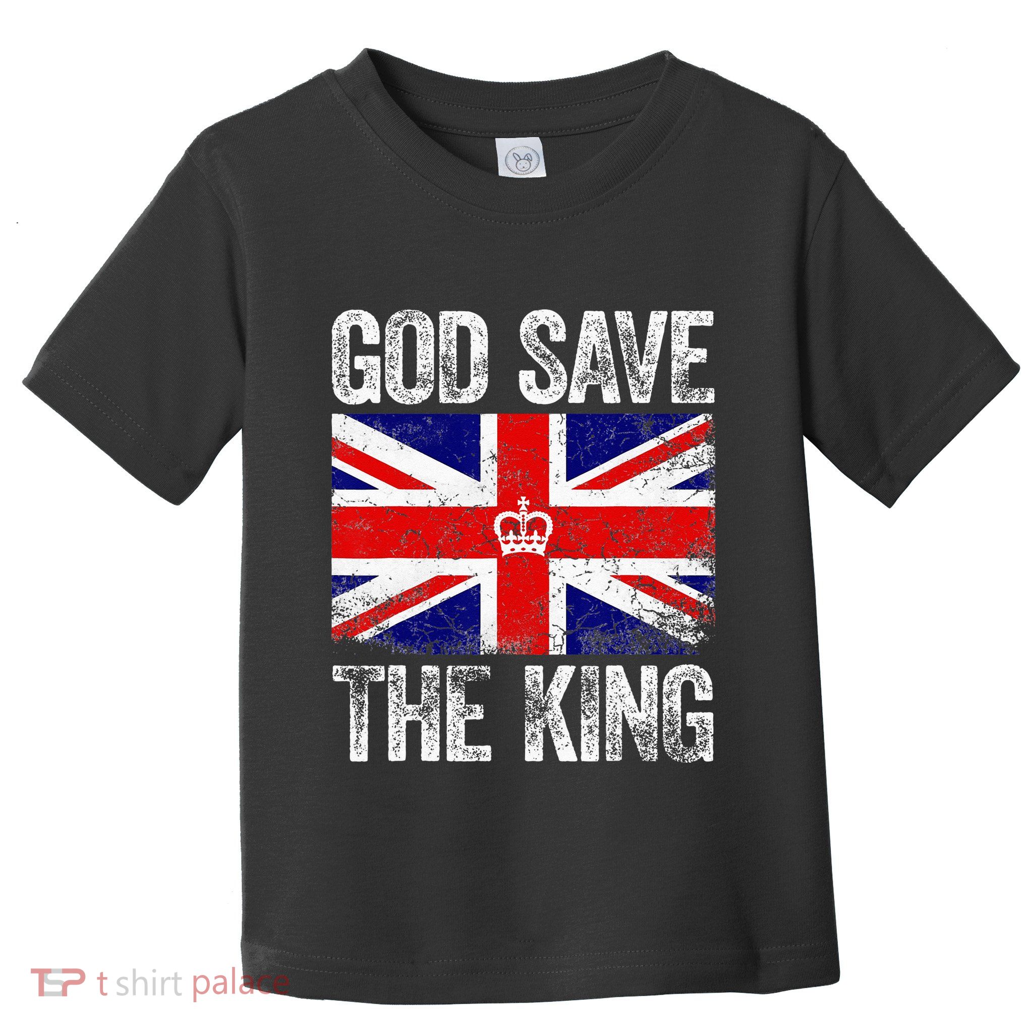 God Save The King Charles III Tee UK Flag Top King Charles Toddler T-Shirt