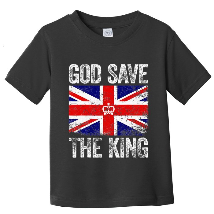 God Save The King Charles III Tee UK Flag Top King Charles Toddler T-Shirt