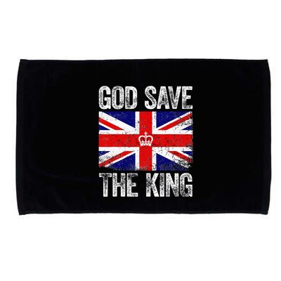 God Save The King Charles III Tee UK Flag Top King Charles Microfiber Hand Towel