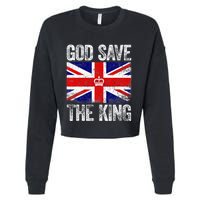 God Save The King Charles III Tee UK Flag Top King Charles Cropped Pullover Crew
