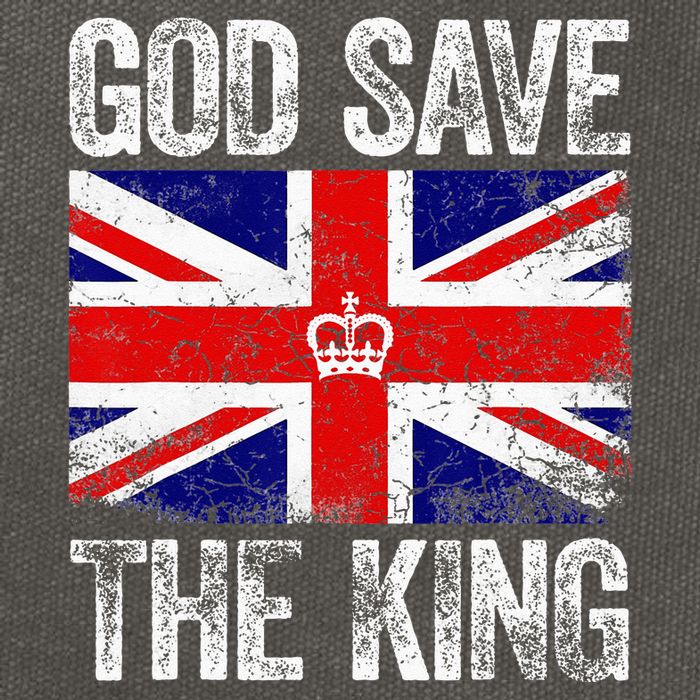 God Save The King Charles III Tee UK Flag Top King Charles Cotton Canvas Backpack