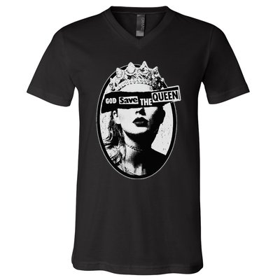 God Save The Queen V-Neck T-Shirt