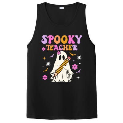 Groovy Spooky Teacher With Bat Ghost Funny Halloween PosiCharge Competitor Tank