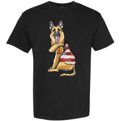 German Shepherd Tattoo Dog I Love Dad Fathers Day Garment-Dyed Heavyweight T-Shirt
