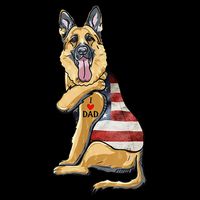 German Shepherd Tattoo Dog I Love Dad Fathers Day Doggie Tank