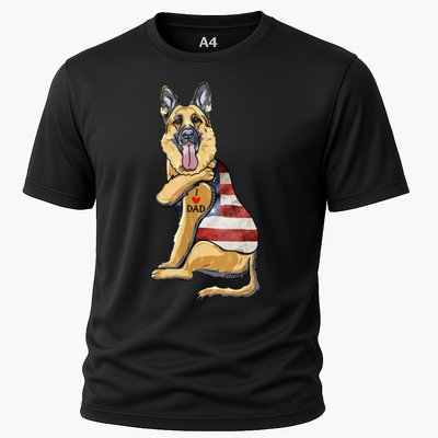 German Shepherd Tattoo Dog I Love Dad Fathers Day Performance Shirt
