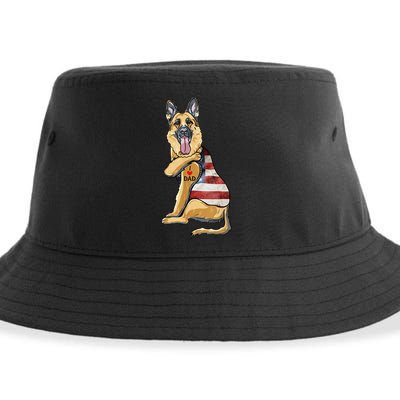 German Shepherd Tattoo Dog I Love Dad Fathers Day Sustainable Bucket Hat
