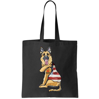 German Shepherd Tattoo Dog I Love Dad Fathers Day Bag
