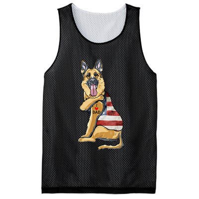 German Shepherd Tattoo Dog I Love Dad Fathers Day Mesh Reversible Basketball Jersey Tank