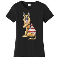 German Shepherd Tattoo Dog I Love Dad Fathers Day Women's T-Shirt