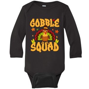 Gobble Squad Turkey Design Gobble Squad Baby Long Sleeve Bodysuit