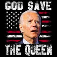 God Save The Queen Man Funny Joe Biden 4th Of July US American Flag Stripe Pom Pom Beanie