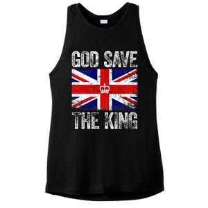 God Save The King Charles Iii. Uk Flag Top King Charles Ladies PosiCharge Tri-Blend Wicking Tank