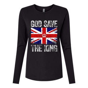 God Save The King Charles Iii. Uk Flag Top King Charles Womens Cotton Relaxed Long Sleeve T-Shirt