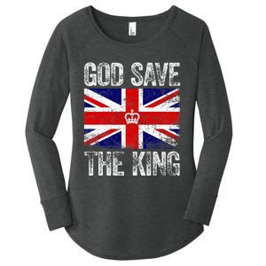 God Save The King Charles Iii. Uk Flag Top King Charles Women's Perfect Tri Tunic Long Sleeve Shirt