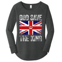 God Save The King Charles Iii. Uk Flag Top King Charles Women's Perfect Tri Tunic Long Sleeve Shirt