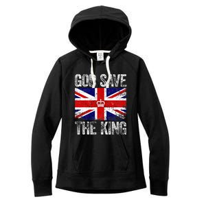 God Save The King Charles Iii. Uk Flag Top King Charles Women's Fleece Hoodie