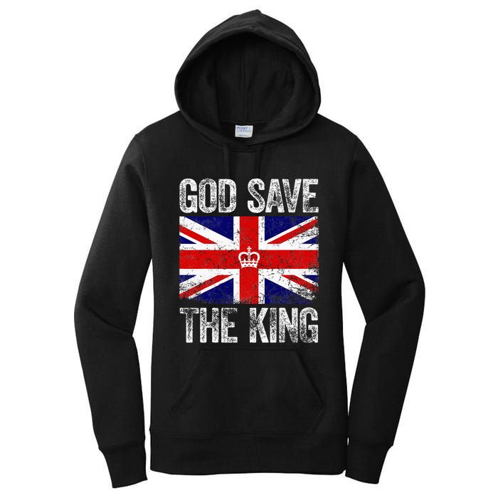 God Save The King Charles Iii. Uk Flag Top King Charles Women's Pullover Hoodie