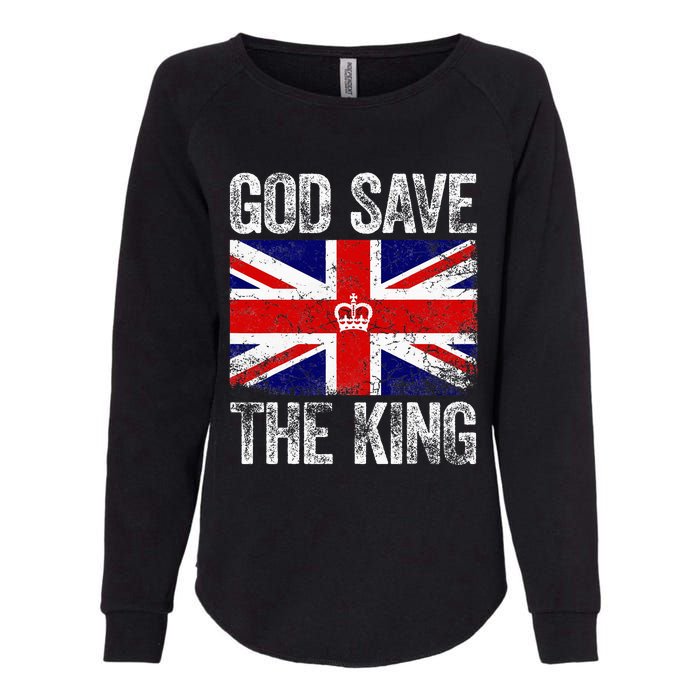 God Save The King Charles Iii. Uk Flag Top King Charles Womens California Wash Sweatshirt