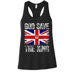 God Save The King Charles Iii. Uk Flag Top King Charles Women's Racerback Tank