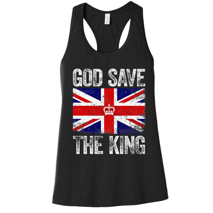 God Save The King Charles Iii. Uk Flag Top King Charles Women's Racerback Tank