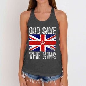 God Save The King Charles Iii. Uk Flag Top King Charles Women's Knotted Racerback Tank