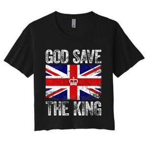 God Save The King Charles Iii. Uk Flag Top King Charles Women's Crop Top Tee