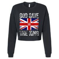 God Save The King Charles Iii. Uk Flag Top King Charles Cropped Pullover Crew