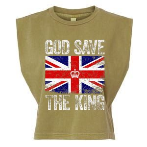 God Save The King Charles Iii. Uk Flag Top King Charles Garment-Dyed Women's Muscle Tee