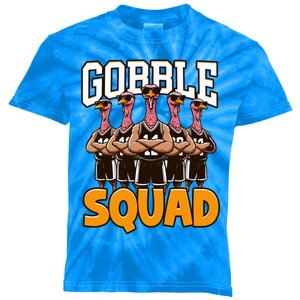 Gobble Squad Turkey Thanksgiving Team Great Gift Kids Tie-Dye T-Shirt