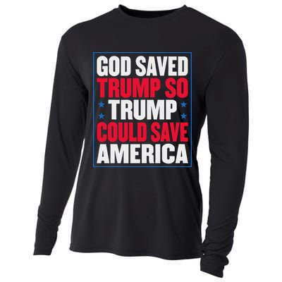 God Saved Trump So Trump Could Save America Cooling Performance Long Sleeve Crew