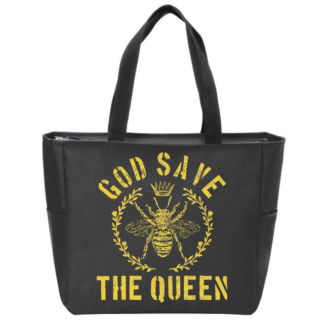 God Save The Queen Bee Queen Bee Zip Tote Bag