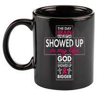 God Showed Up Brain Aneurysm Awareness Burgundy Aortic 11oz C Handle Ceramic Mug