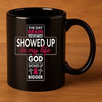 God Showed Up Brain Aneurysm Awareness Burgundy Aortic 11oz C Handle Ceramic Mug
