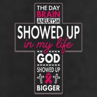 God Showed Up Brain Aneurysm Awareness Burgundy Aortic 11oz C Handle Ceramic Mug