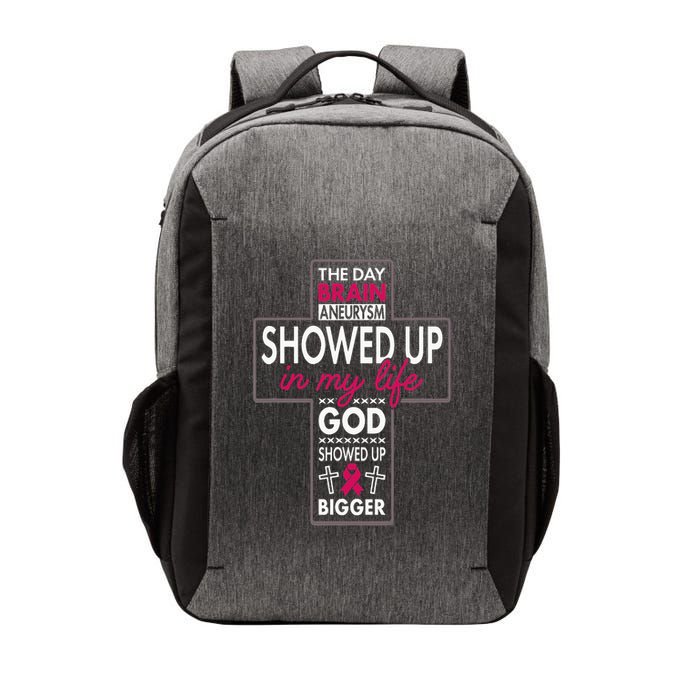 God Showed Up Brain Aneurysm Awareness Burgundy Aortic Vector Backpack