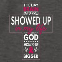 God Showed Up Brain Aneurysm Awareness Burgundy Aortic Vector Backpack