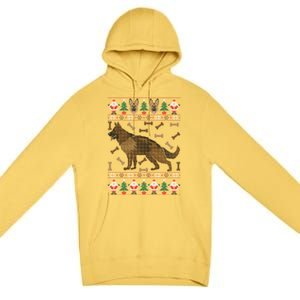 Ger Shepherd Ugly Christmas Holiday Dog Lover Xmas Gift Premium Pullover Hoodie