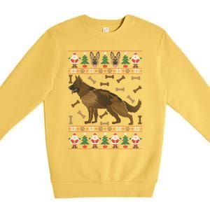 Ger Shepherd Ugly Christmas Holiday Dog Lover Xmas Gift Premium Crewneck Sweatshirt