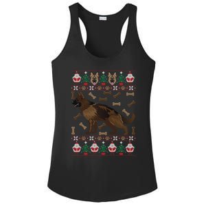 Ger Shepherd Ugly Christmas Holiday Dog Lover Xmas Gift Ladies PosiCharge Competitor Racerback Tank