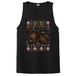 Ger Shepherd Ugly Christmas Holiday Dog Lover Xmas Gift PosiCharge Competitor Tank