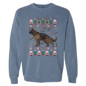 Ger Shepherd Ugly Christmas Holiday Dog Lover Xmas Gift Garment-Dyed Sweatshirt