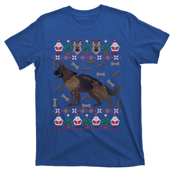 Ger Shepherd Ugly Christmas Holiday Dog Lover Xmas Gift T-Shirt