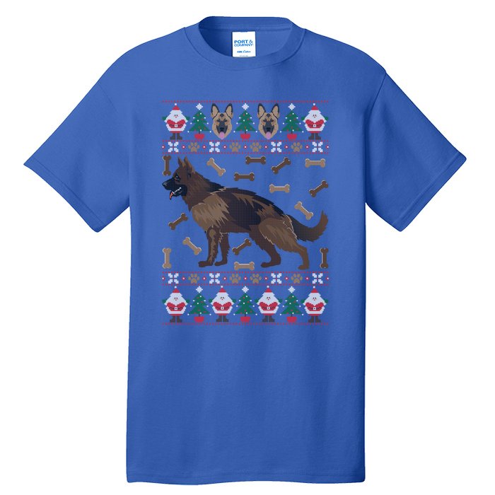 Ger Shepherd Ugly Christmas Holiday Dog Lover Xmas Gift Tall T-Shirt